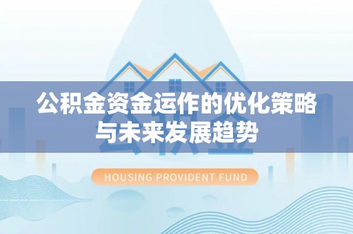 丛台公积金资金运作的优化策略与未来发展趋势