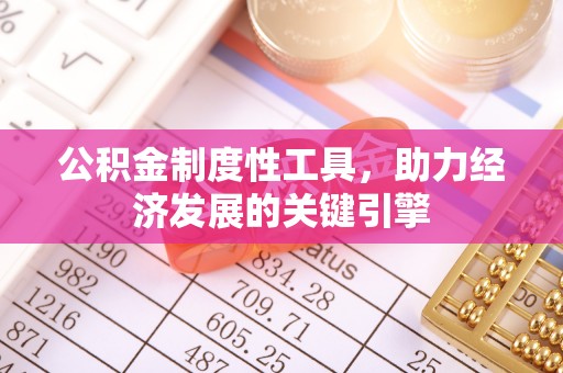 丛台公积金制度性工具，助力经济发展的关键引擎
