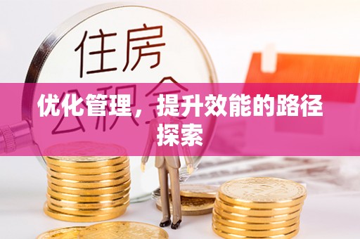 丛台优化管理，提升效能的路径探索