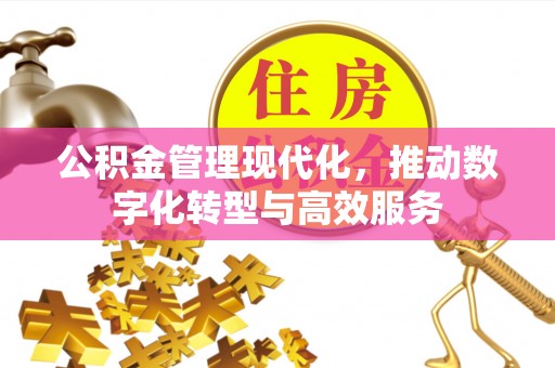 丛台公积金管理现代化，推动数字化转型与高效服务