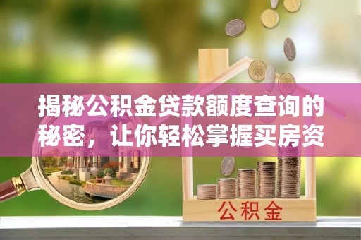 丛台揭秘公积金贷款额度查询的秘密，让你轻松掌握买房资金规划