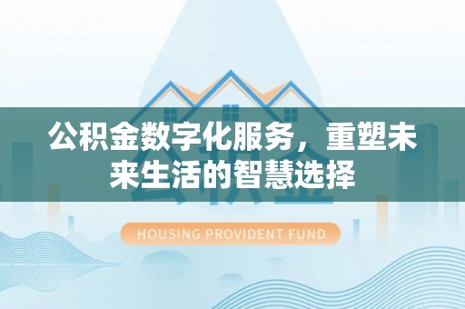 丛台公积金数字化服务，重塑未来生活的智慧选择