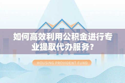 丛台如何高效利用公积金进行专业提取代办服务？
